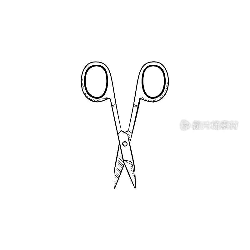 Scissors hand drawn sketch icon
